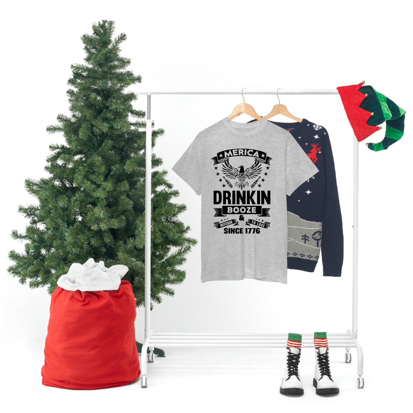 MERICA DRINKIN BOOZE REFUSING TO LOSE (Unisex t-shirt)
