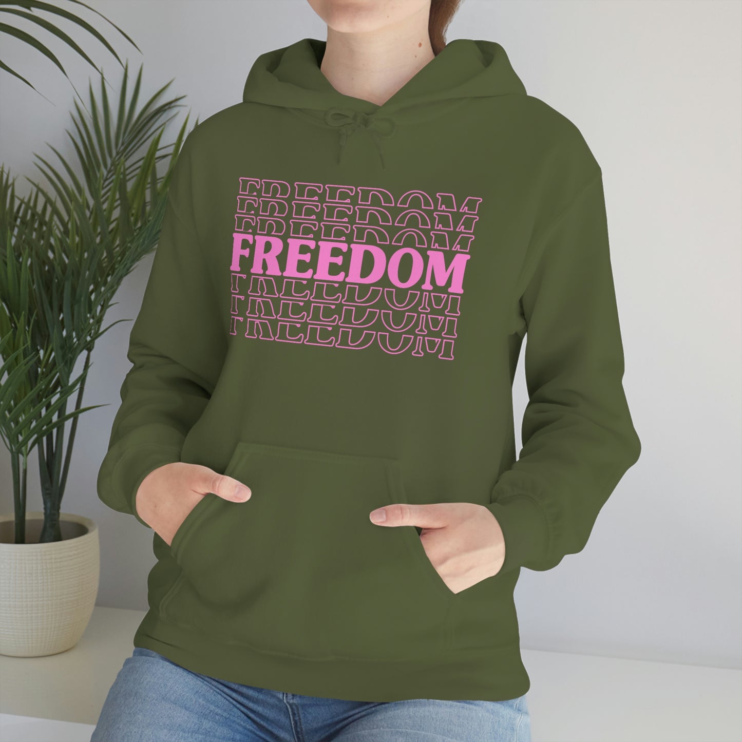 FREEDOM FREEDOM FREEDOM PINK (Unisex Heavy Blend™ Hoodie)