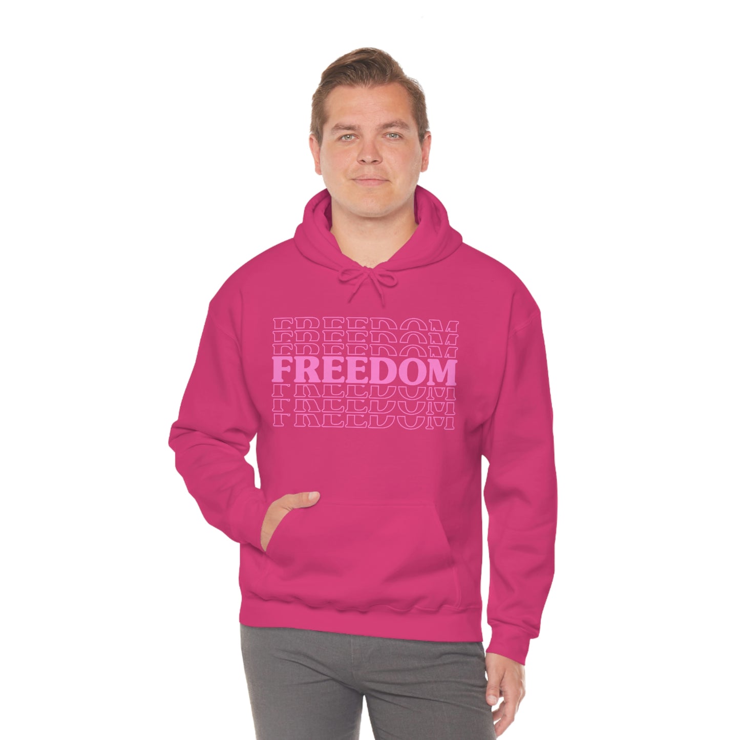 FREEDOM FREEDOM FREEDOM PINK (Unisex Heavy Blend™ Hoodie)