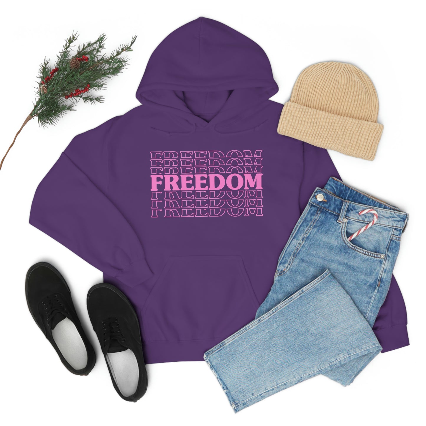 FREEDOM FREEDOM FREEDOM PINK (Unisex Heavy Blend™ Hoodie)