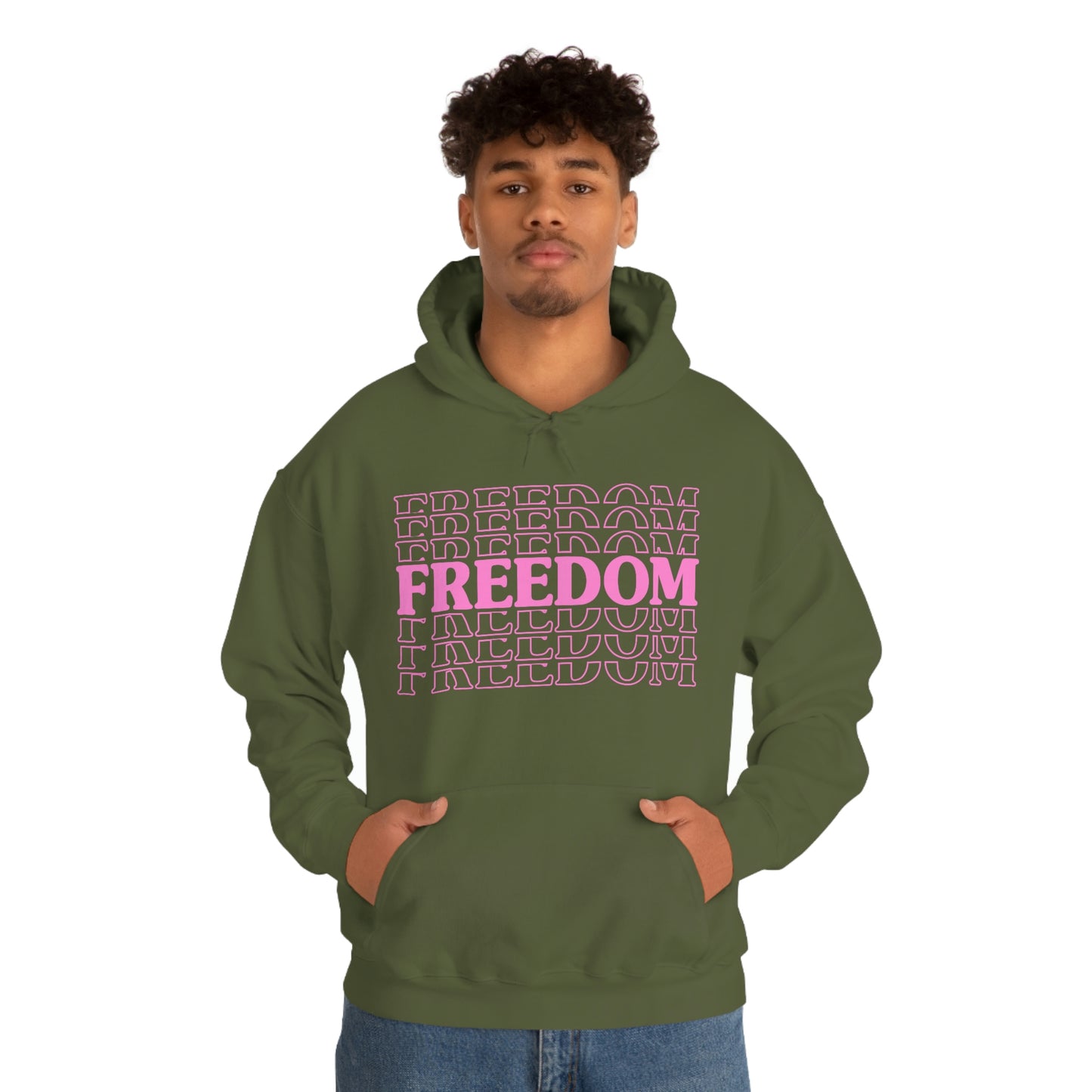 FREEDOM FREEDOM FREEDOM PINK (Unisex Heavy Blend™ Hoodie)
