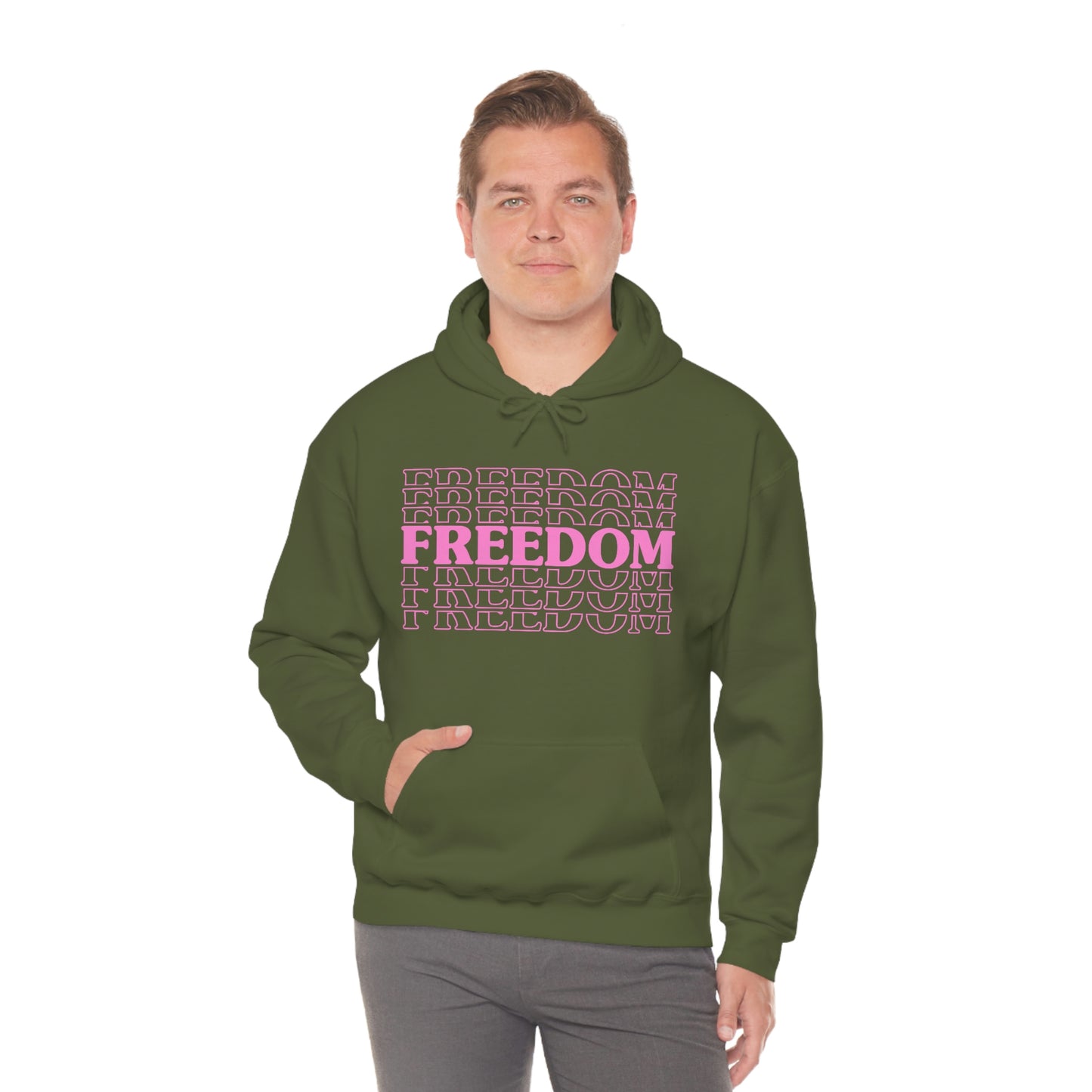FREEDOM FREEDOM FREEDOM PINK (Unisex Heavy Blend™ Hoodie)