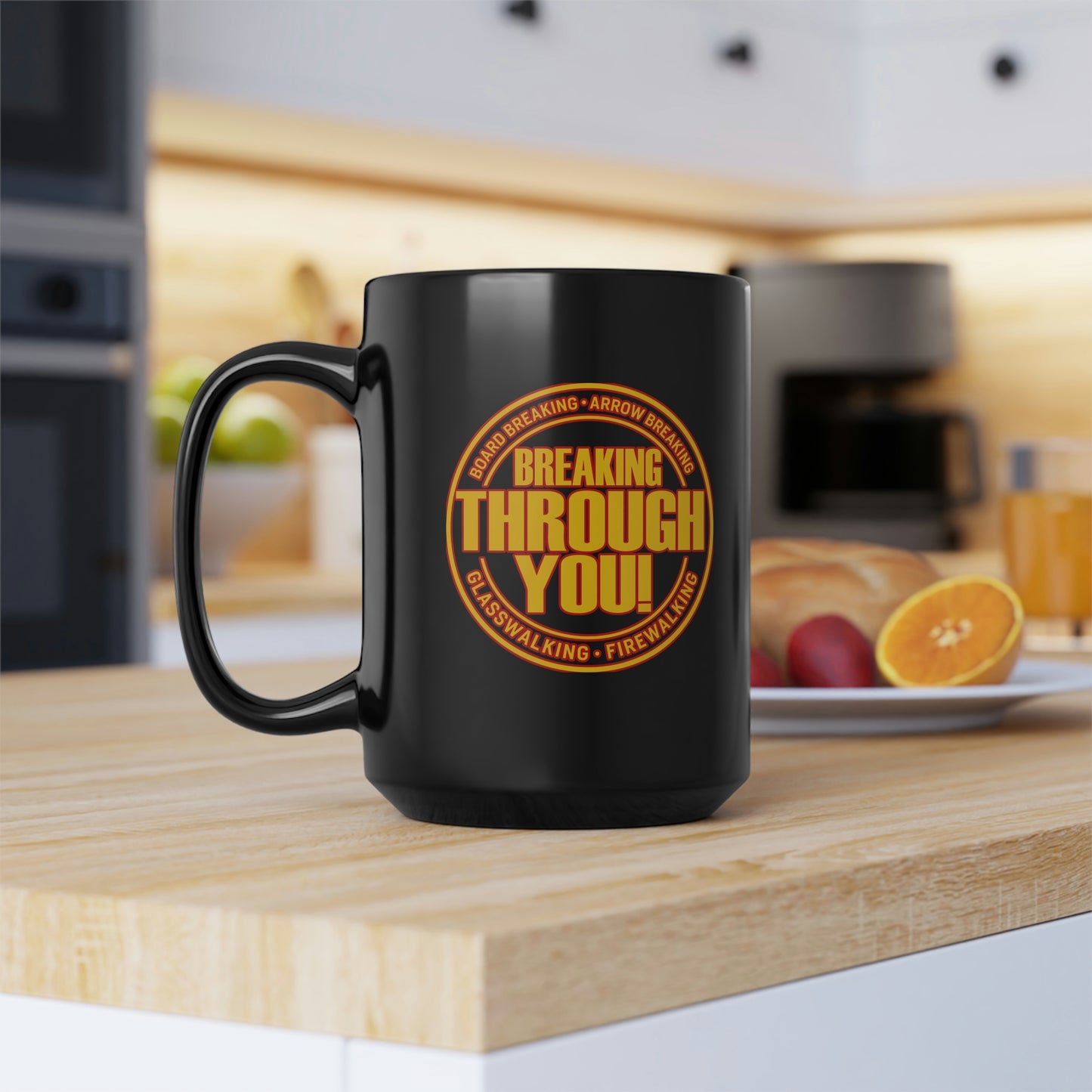 I WALKED ON FIRE IN 2023 (Black Mug, 15oz)