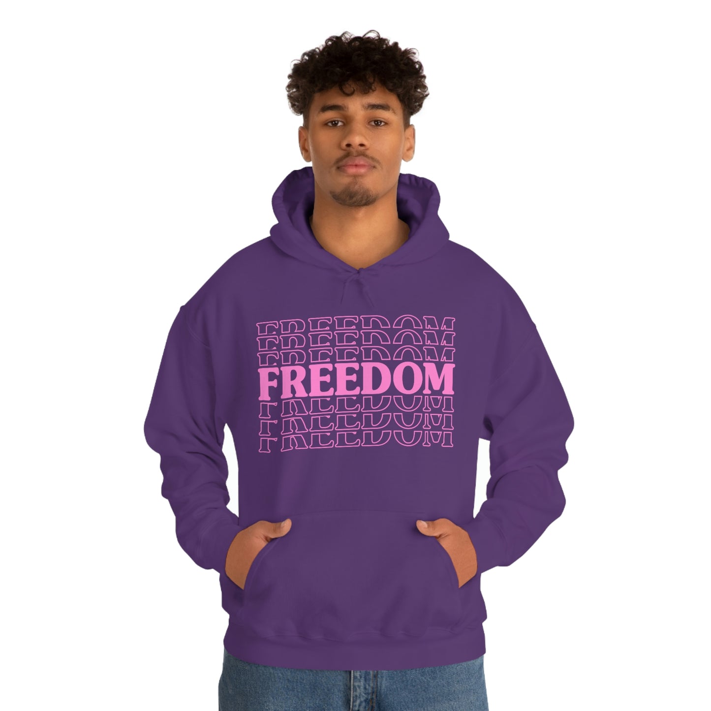 FREEDOM FREEDOM FREEDOM PINK (Unisex Heavy Blend™ Hoodie)