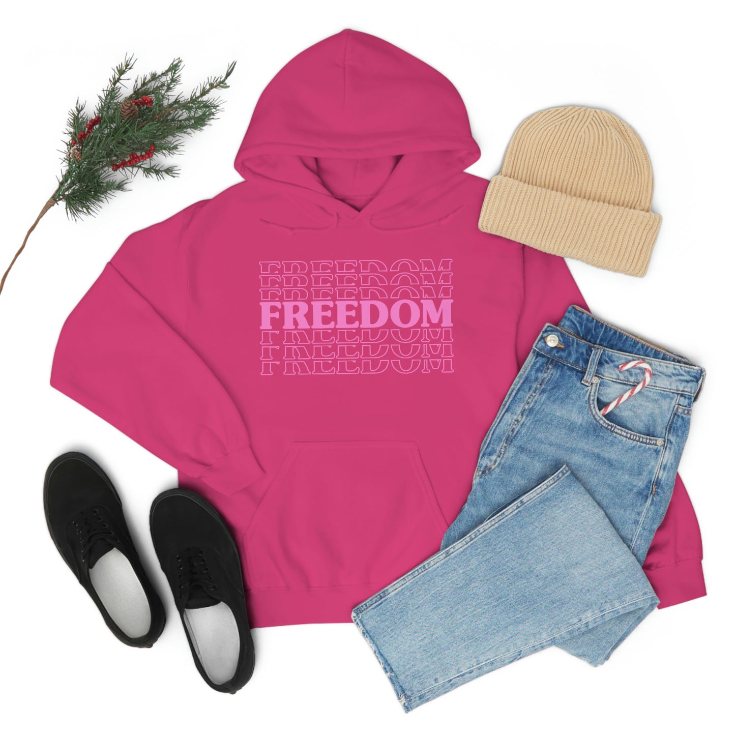 FREEDOM FREEDOM FREEDOM PINK (Unisex Heavy Blend™ Hoodie)