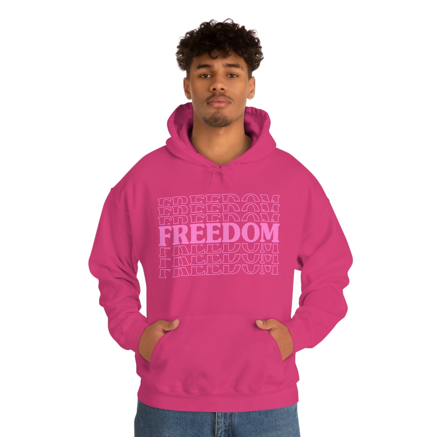 FREEDOM FREEDOM FREEDOM PINK (Unisex Heavy Blend™ Hoodie)