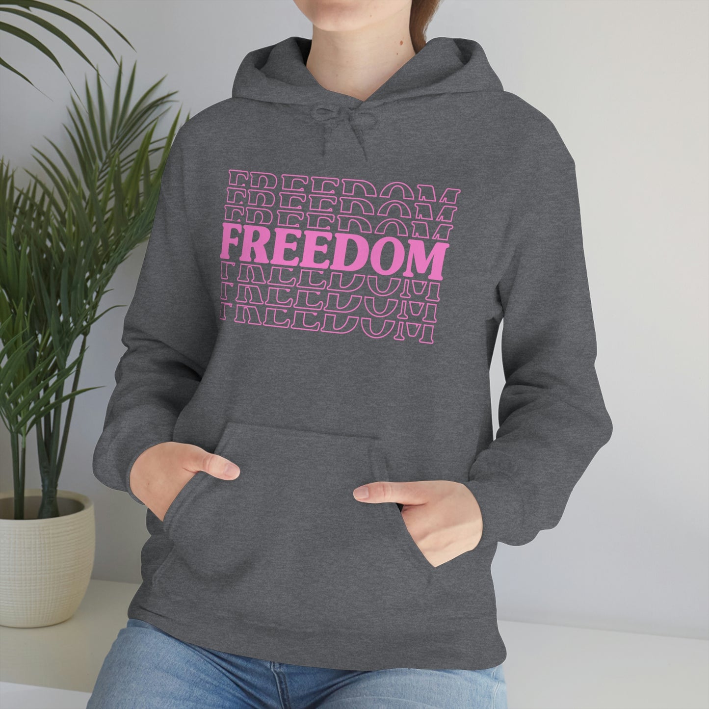 FREEDOM FREEDOM FREEDOM PINK (Unisex Heavy Blend™ Hoodie)