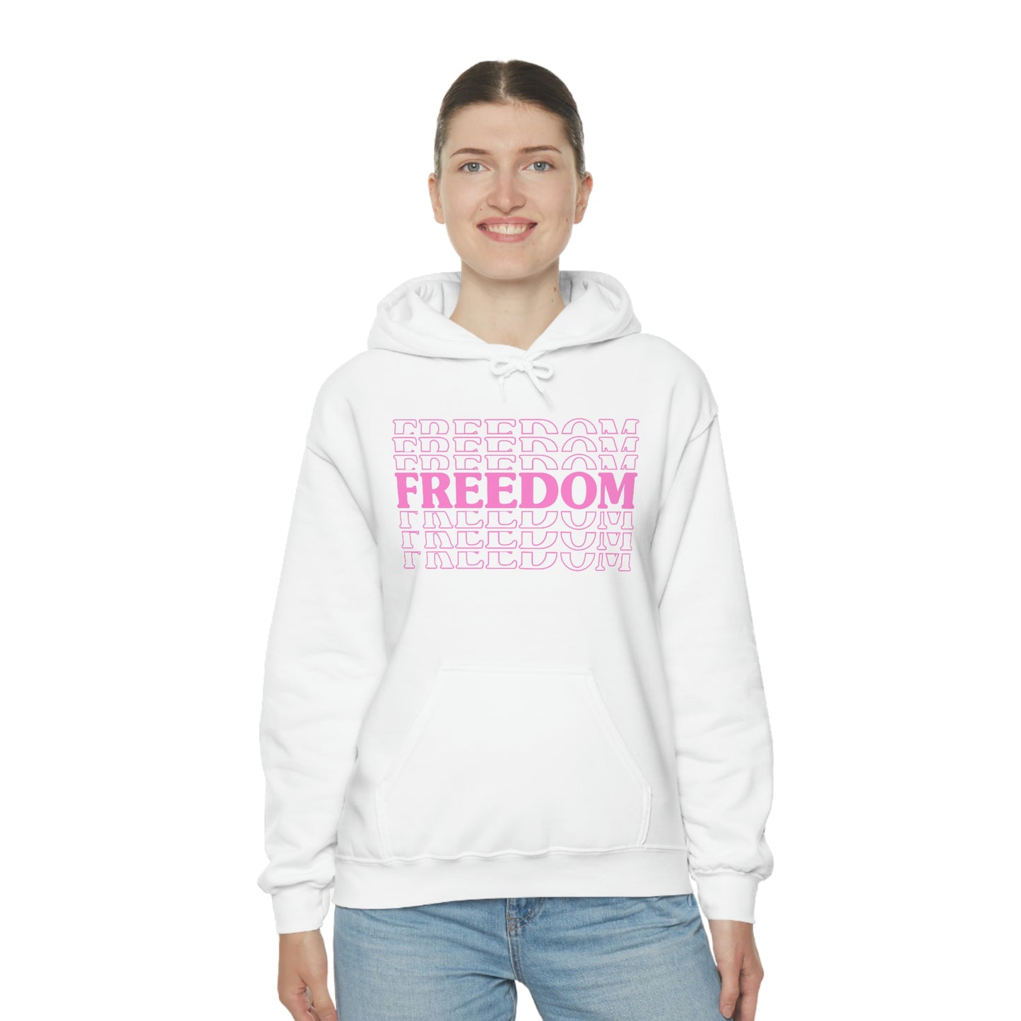FREEDOM FREEDOM FREEDOM PINK (Unisex Heavy Blend™ Hoodie)