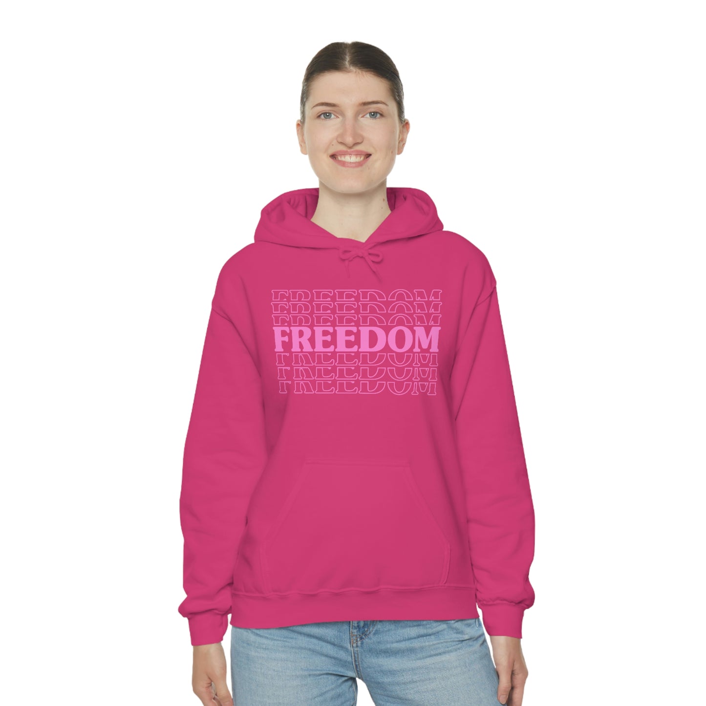 FREEDOM FREEDOM FREEDOM PINK (Unisex Heavy Blend™ Hoodie)