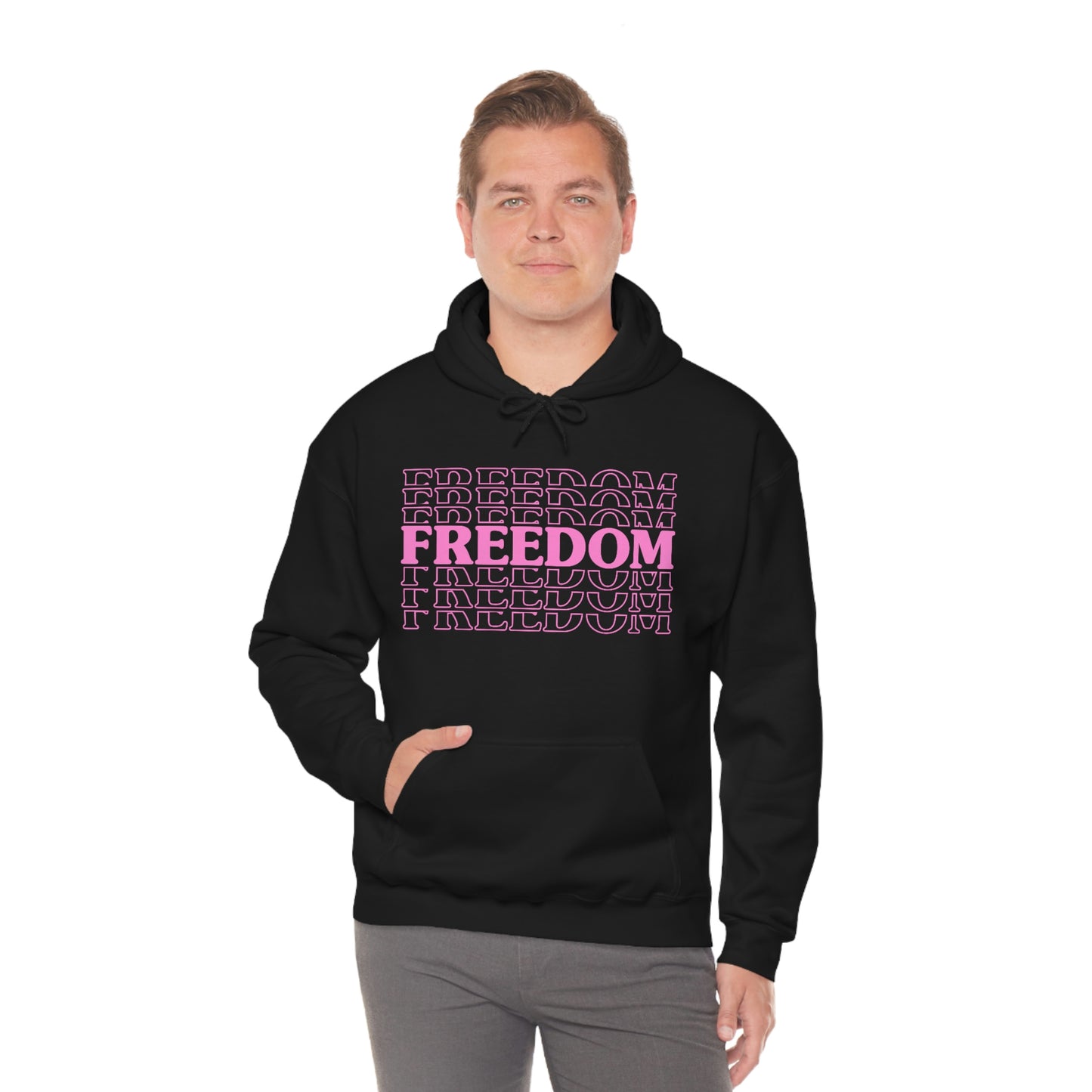 FREEDOM FREEDOM FREEDOM PINK (Unisex Heavy Blend™ Hoodie)