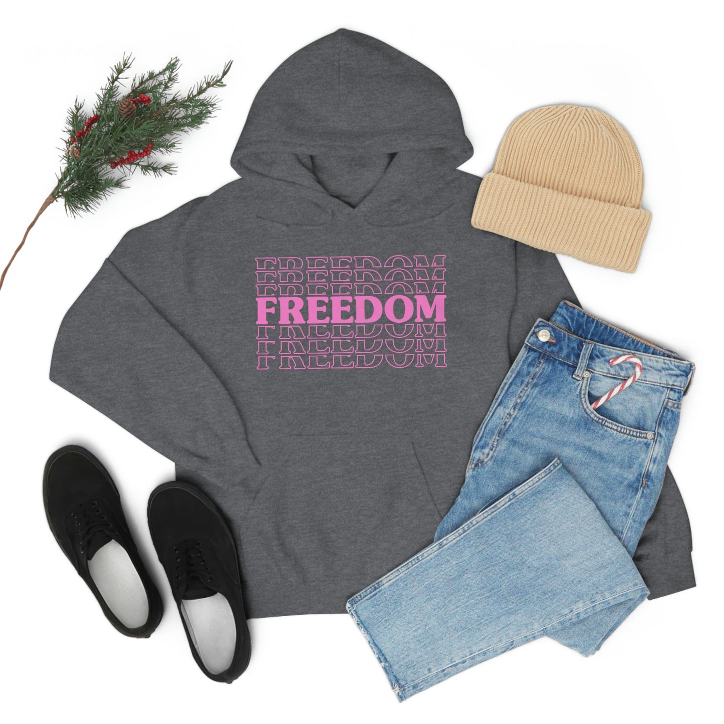 FREEDOM FREEDOM FREEDOM PINK (Unisex Heavy Blend™ Hoodie)