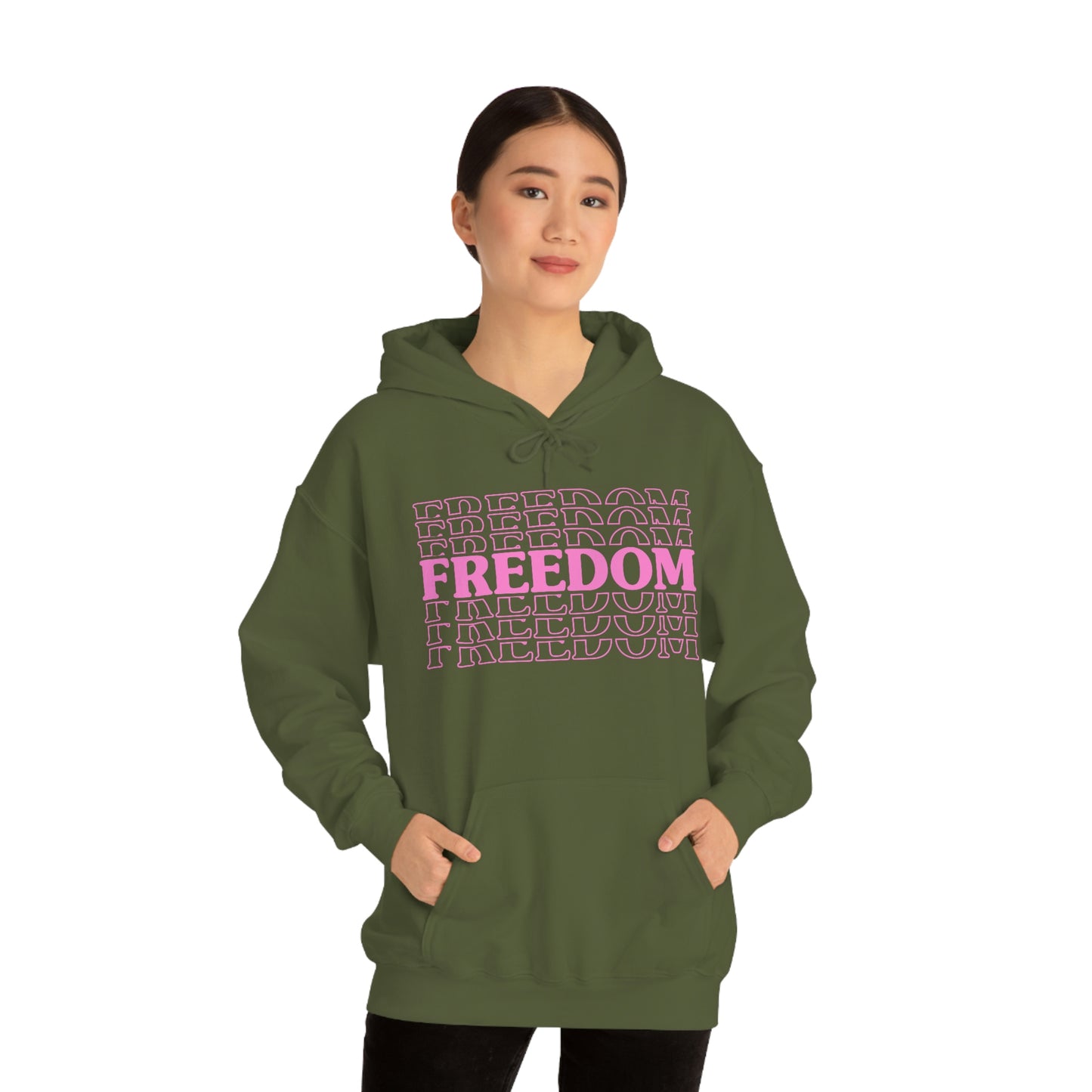 FREEDOM FREEDOM FREEDOM PINK (Unisex Heavy Blend™ Hoodie)