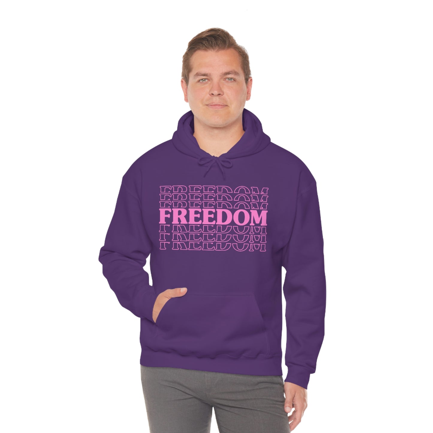 FREEDOM FREEDOM FREEDOM PINK (Unisex Heavy Blend™ Hoodie)