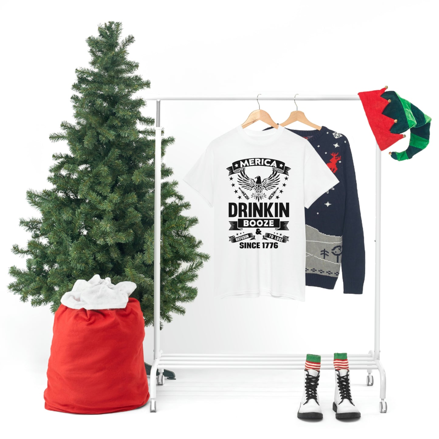 MERICA DRINKIN BOOZE REFUSING TO LOSE (Unisex t-shirt)