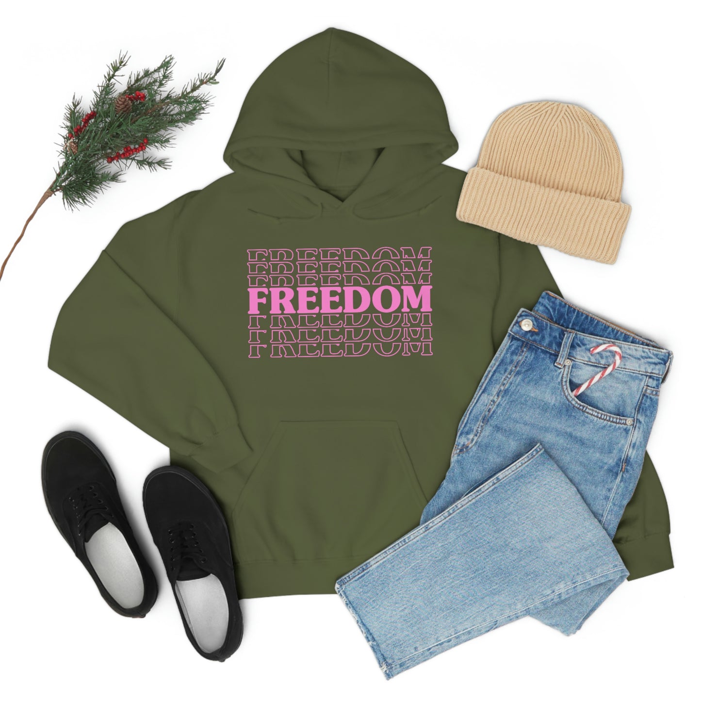 FREEDOM FREEDOM FREEDOM PINK (Unisex Heavy Blend™ Hoodie)