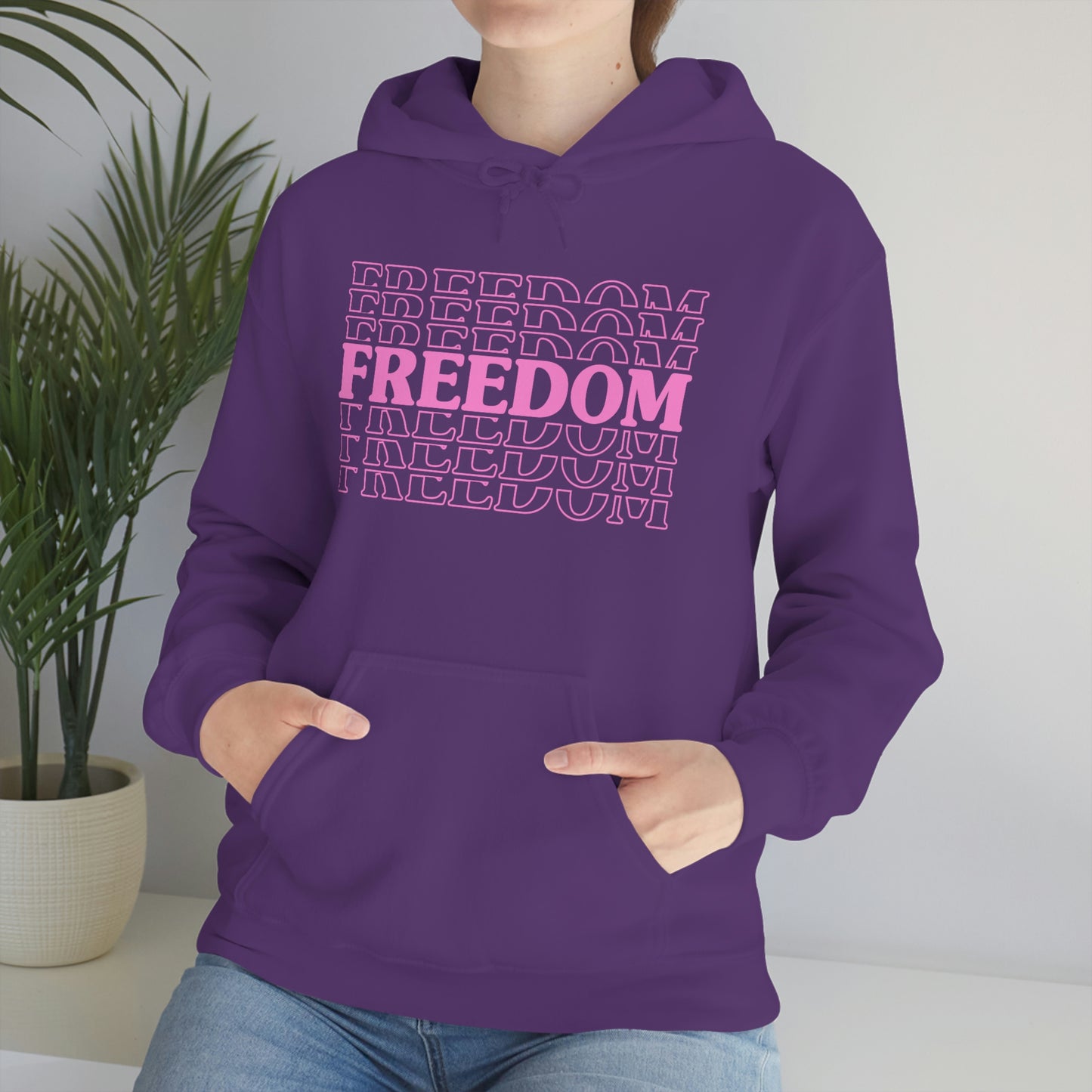 FREEDOM FREEDOM FREEDOM PINK (Unisex Heavy Blend™ Hoodie)