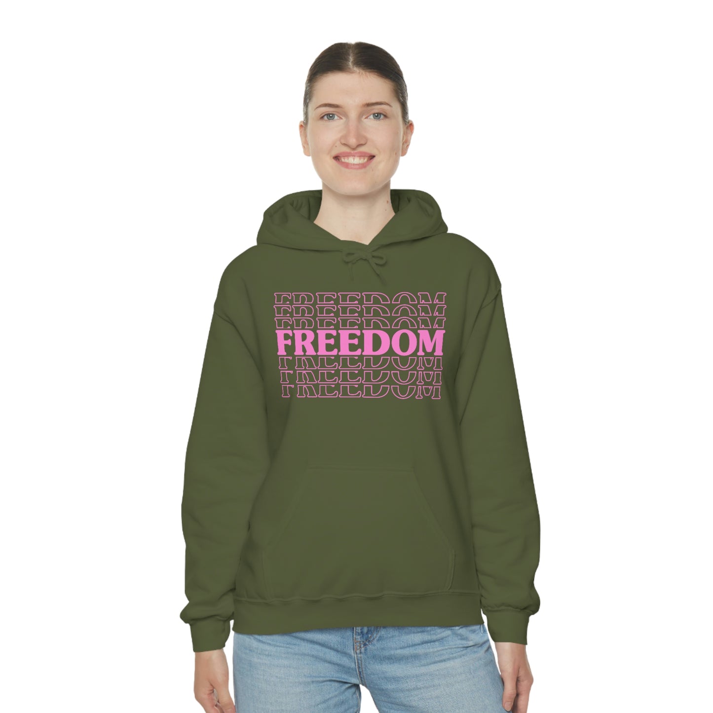 FREEDOM FREEDOM FREEDOM PINK (Unisex Heavy Blend™ Hoodie)