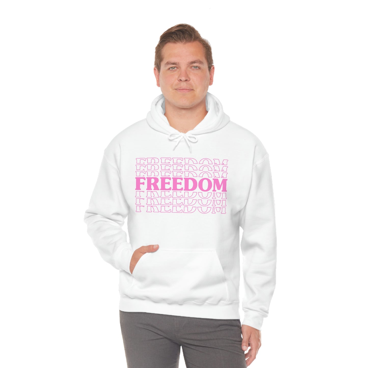 FREEDOM FREEDOM FREEDOM PINK (Unisex Heavy Blend™ Hoodie)