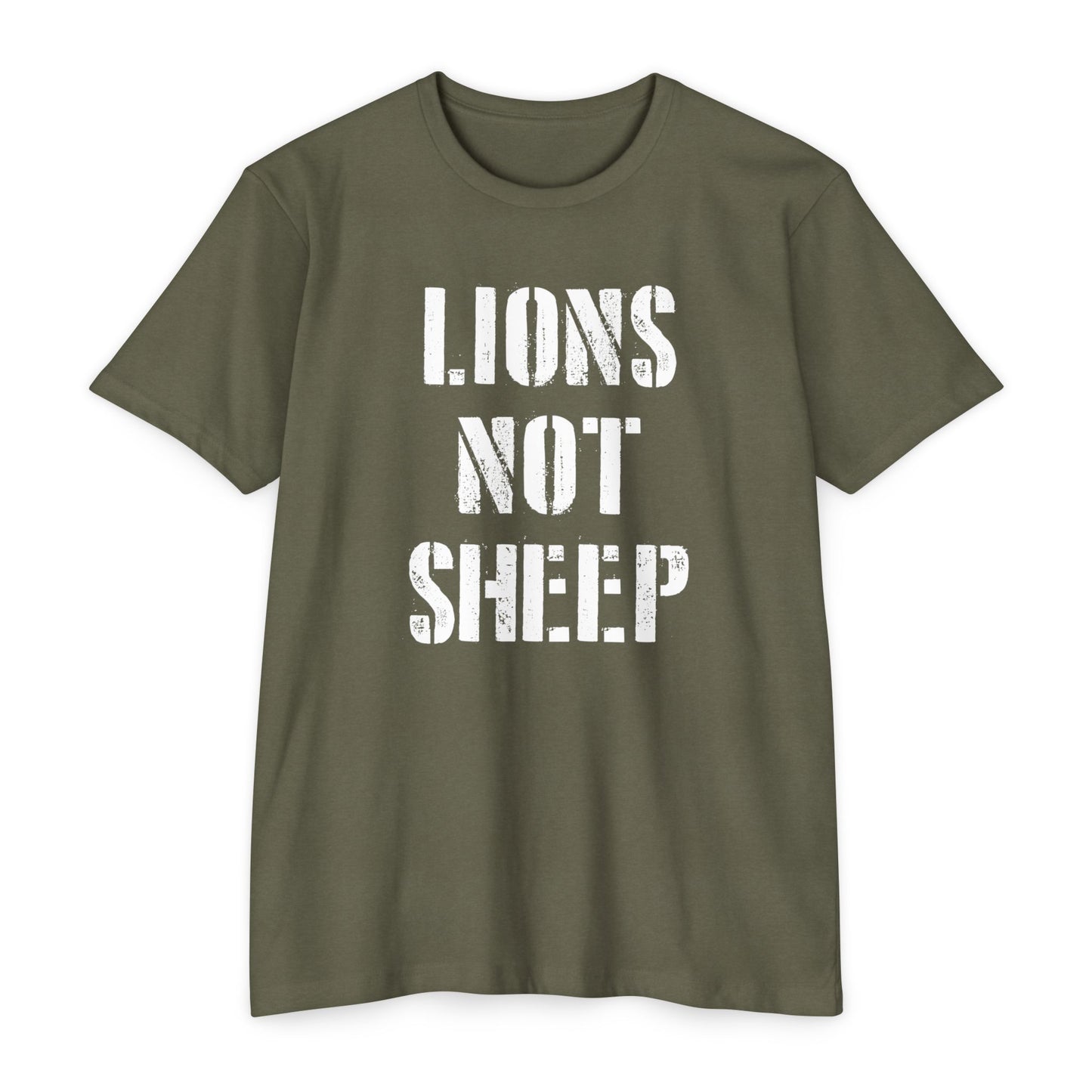 Lions Not Sheep T-Shirt — Patriotic Warrior Mentality Tee