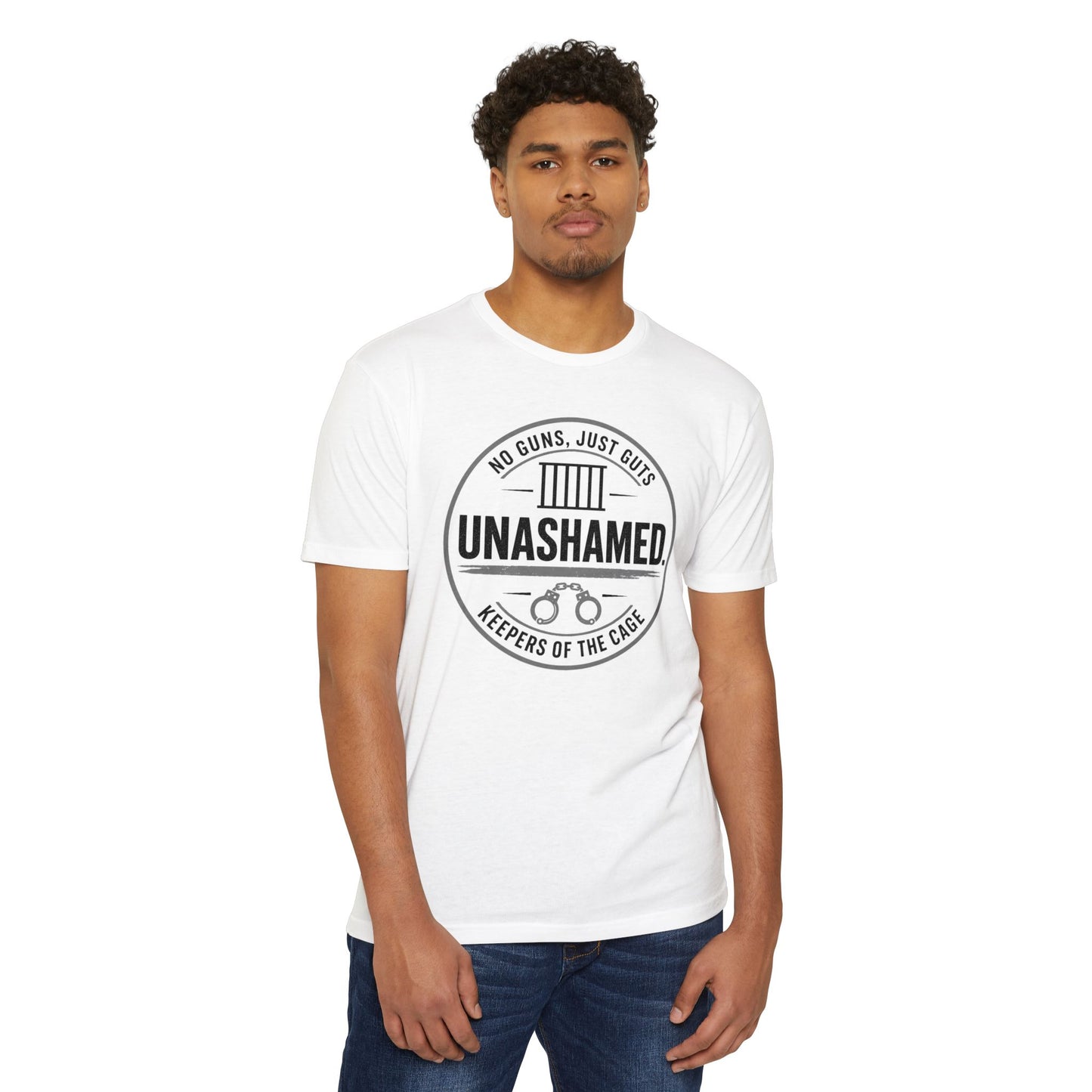 Unashamed Keepers of the Cage T-Shirt — No Guns, Just Guts Corrections/Support Graphic Tee