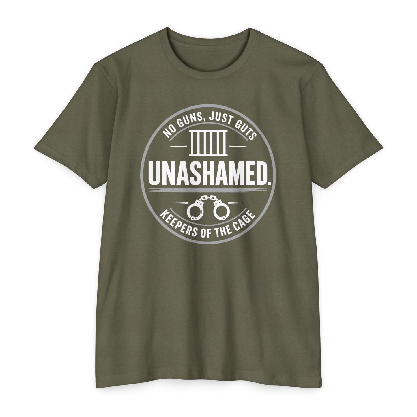 Unashamed Keepers of the Cage T-Shirt — No Guns, Just Guts Corrections/Support Graphic Tee