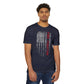 Firefighter Distressed American Flag T-Shirt — Vertical Distressed Thin Red Line Tee