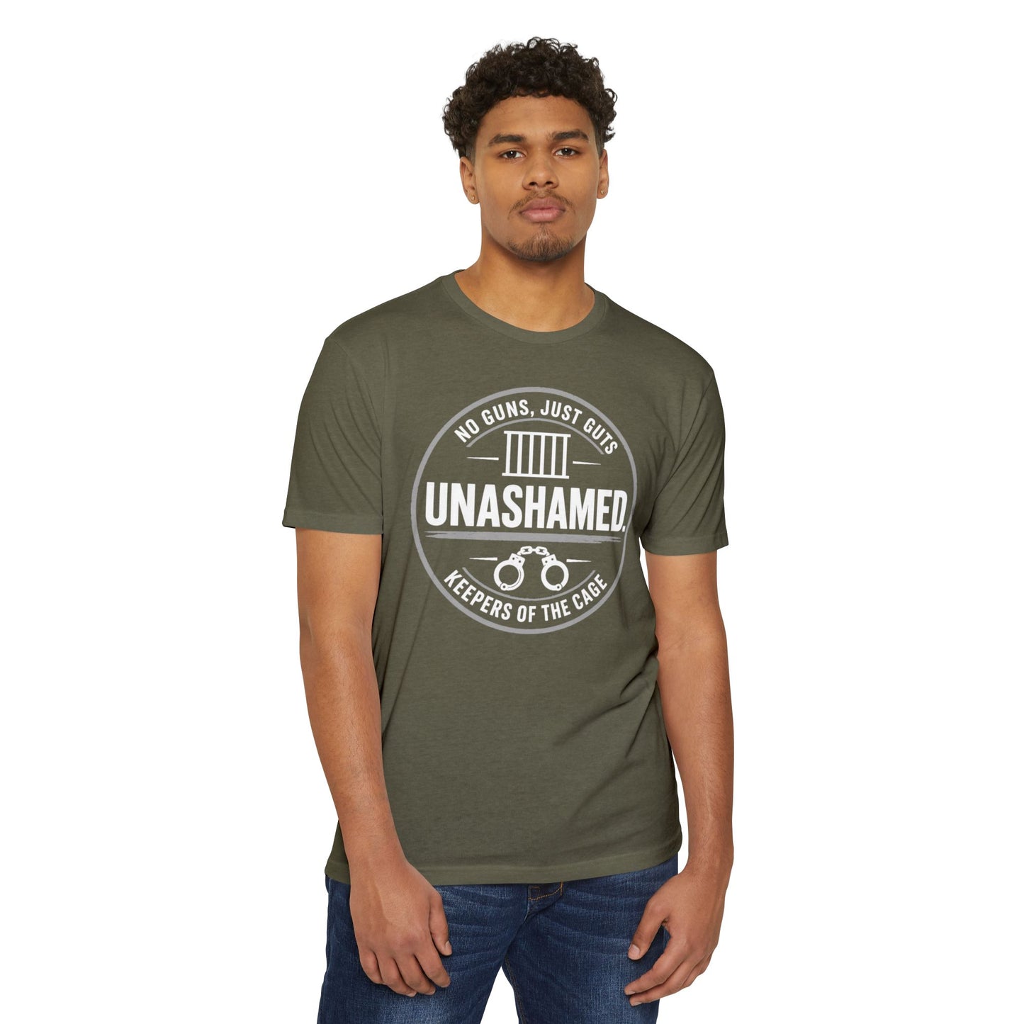 Unashamed Keepers of the Cage T-Shirt — No Guns, Just Guts Corrections/Support Graphic Tee