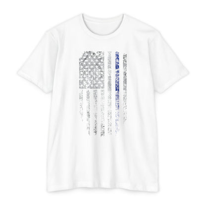 Distressed Thin Blue Line Flag T-Shirt — Police Support Tee
