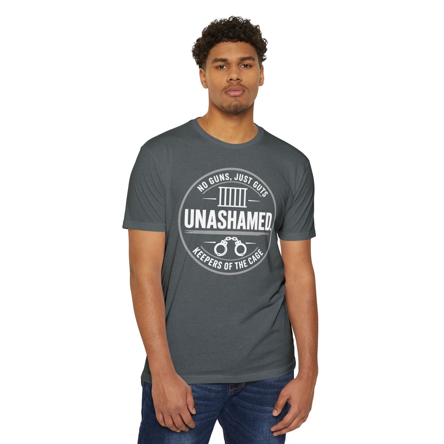 Unashamed Keepers of the Cage T-Shirt — No Guns, Just Guts Corrections/Support Graphic Tee