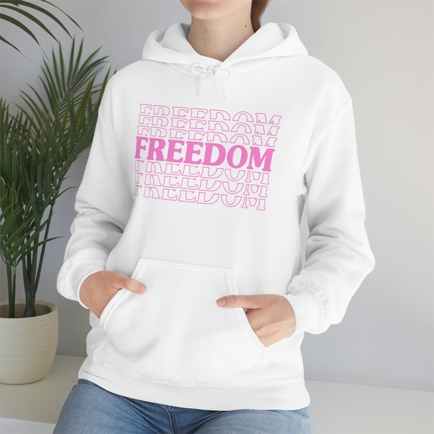 FREEDOM FREEDOM FREEDOM PINK (Unisex Heavy Blend™ Hoodie)